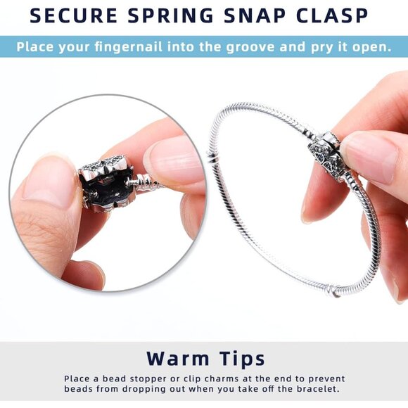 925 Sterling Silver Snake Chain Charm Bracelet Butterfly Sunflower Heart with Cu - Picture 6 of 7